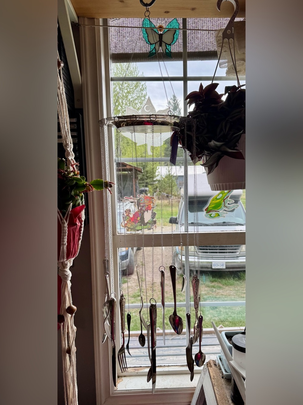 Handmade Silver Cutlery Wind Chime – Silverwd Patina Accent